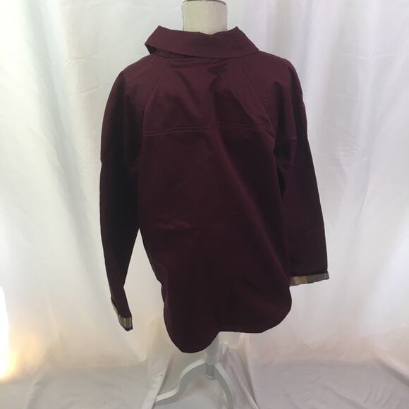 Denim&Co hi lo snap button Jacket wine burgundy XS - Picture 4 of 16